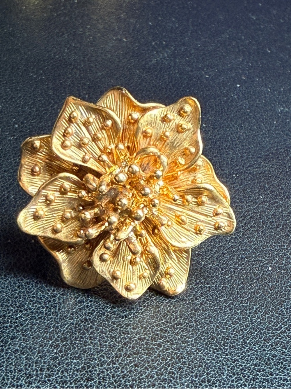 Kenneth Jay Lane Gold Flower Statement Ring